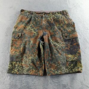 Vintage 90s German Military Shorts Mens 34 Flecktarn Camo Cargo Combat Army
